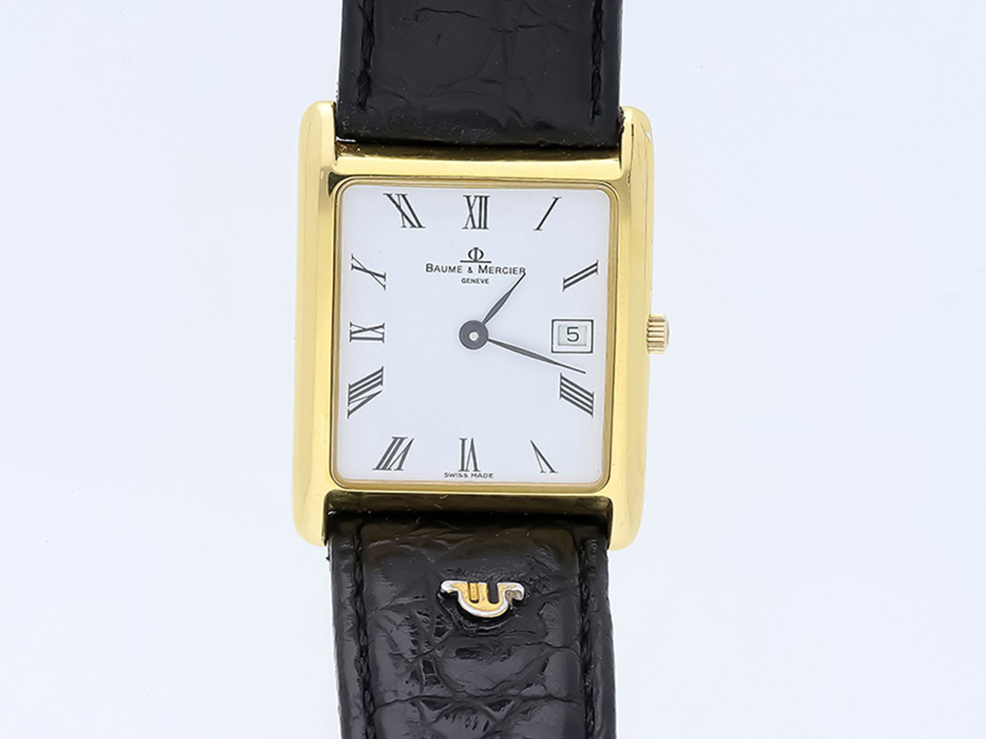 Armbanduhr 750 / 18 Karat Gelbgold Baume Mercier Quartz - Bild 2 aus 6