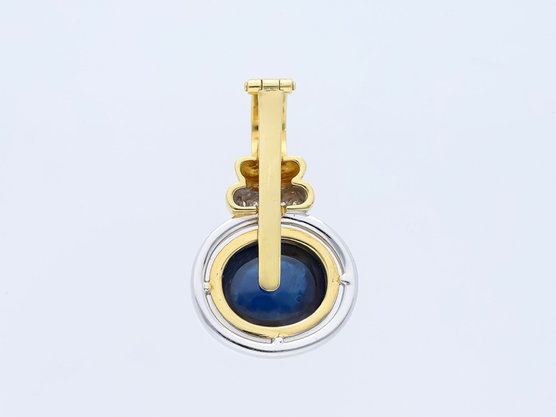 Pendant Sapphire 750/18 Yellow Gold Diamond - Image 3 of 6