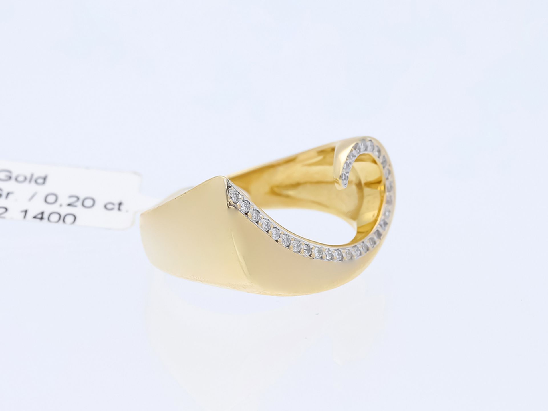 Ring Diamanten 585 / 14 Karat Gelbgold - Bild 3 aus 8