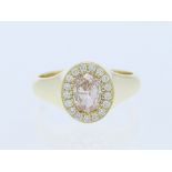 Ring Diamanten 585 / 14 Karat Gelbgold GIA Expertise