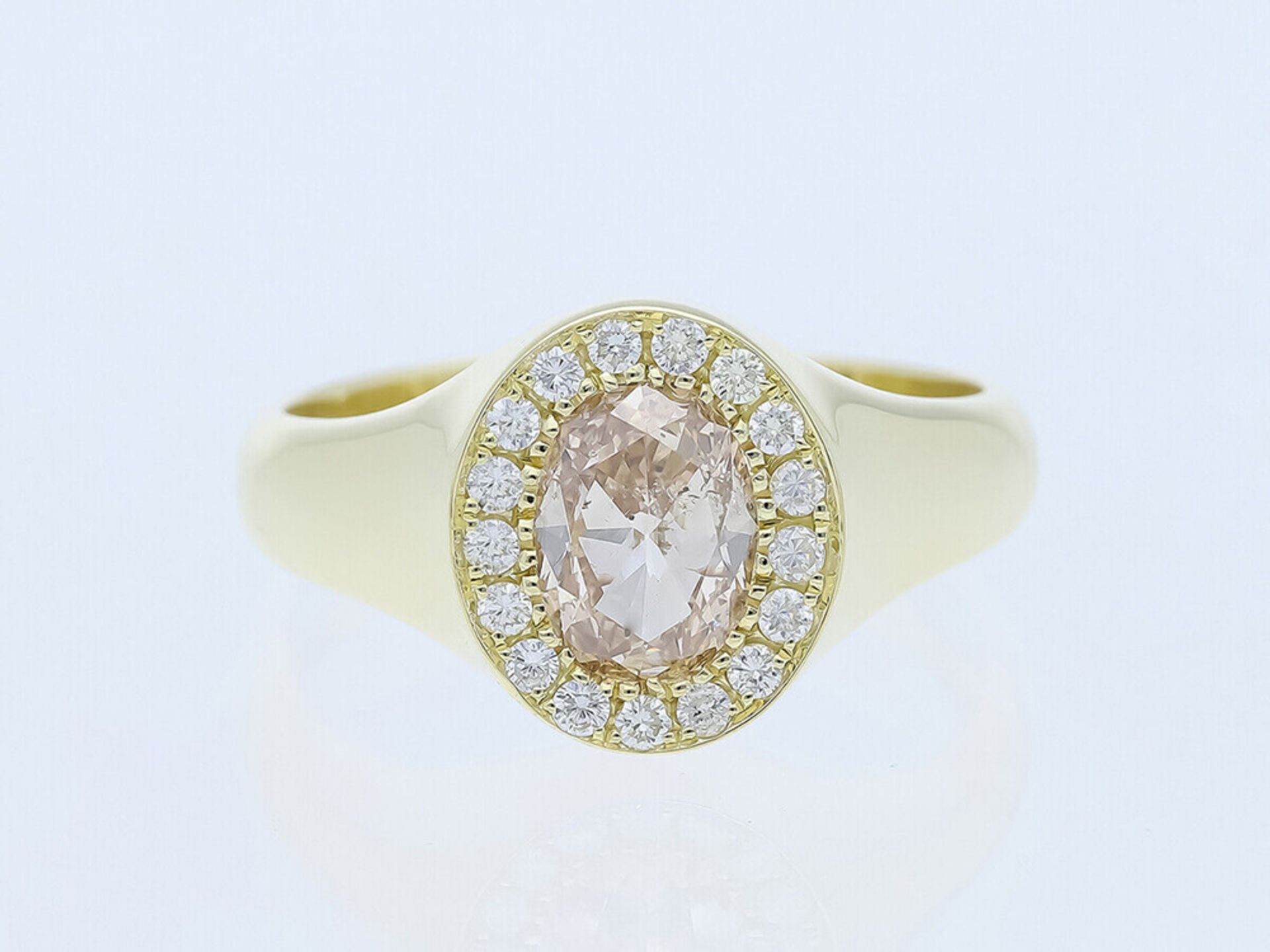 Ring Diamanten 585 / 14 Karat Gelbgold GIA Expertise