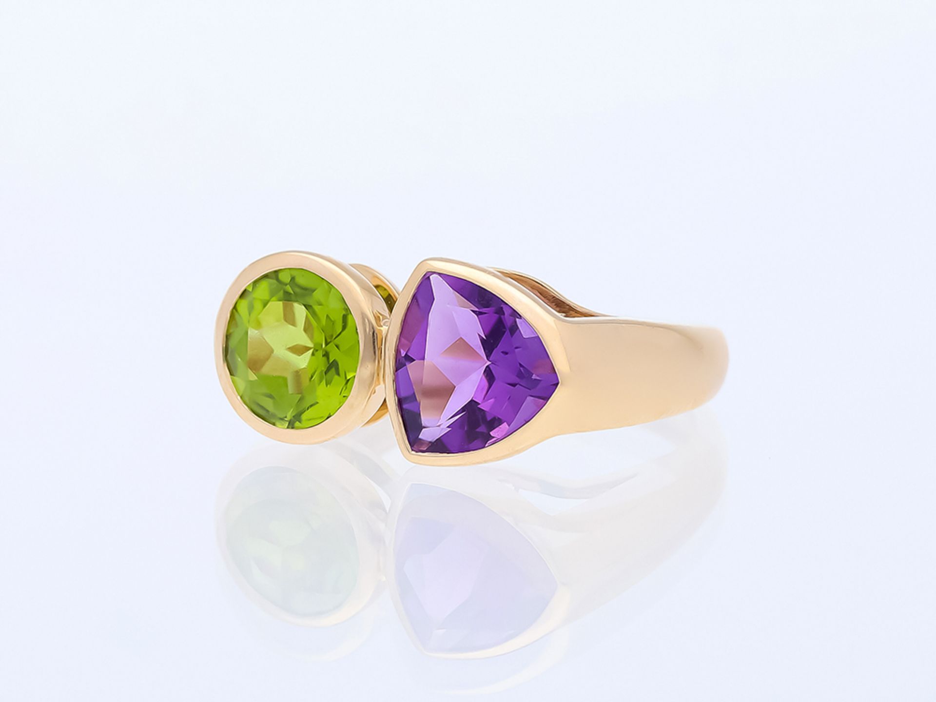 Ring Amethyst Peridot 585 / 14 Karat Rose Gold - Bild 2 aus 8