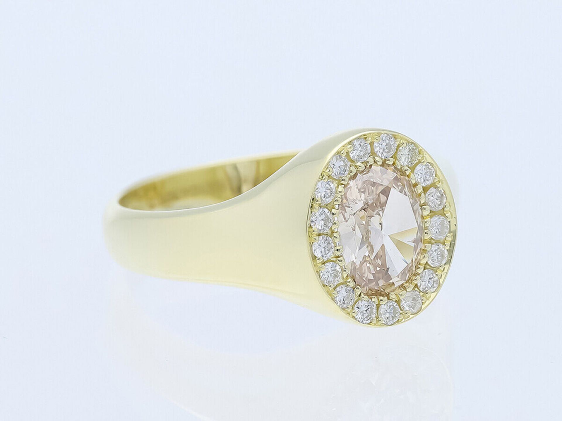 Ring Diamanten 585 / 14 Karat Gelbgold GIA Expertise - Bild 2 aus 6