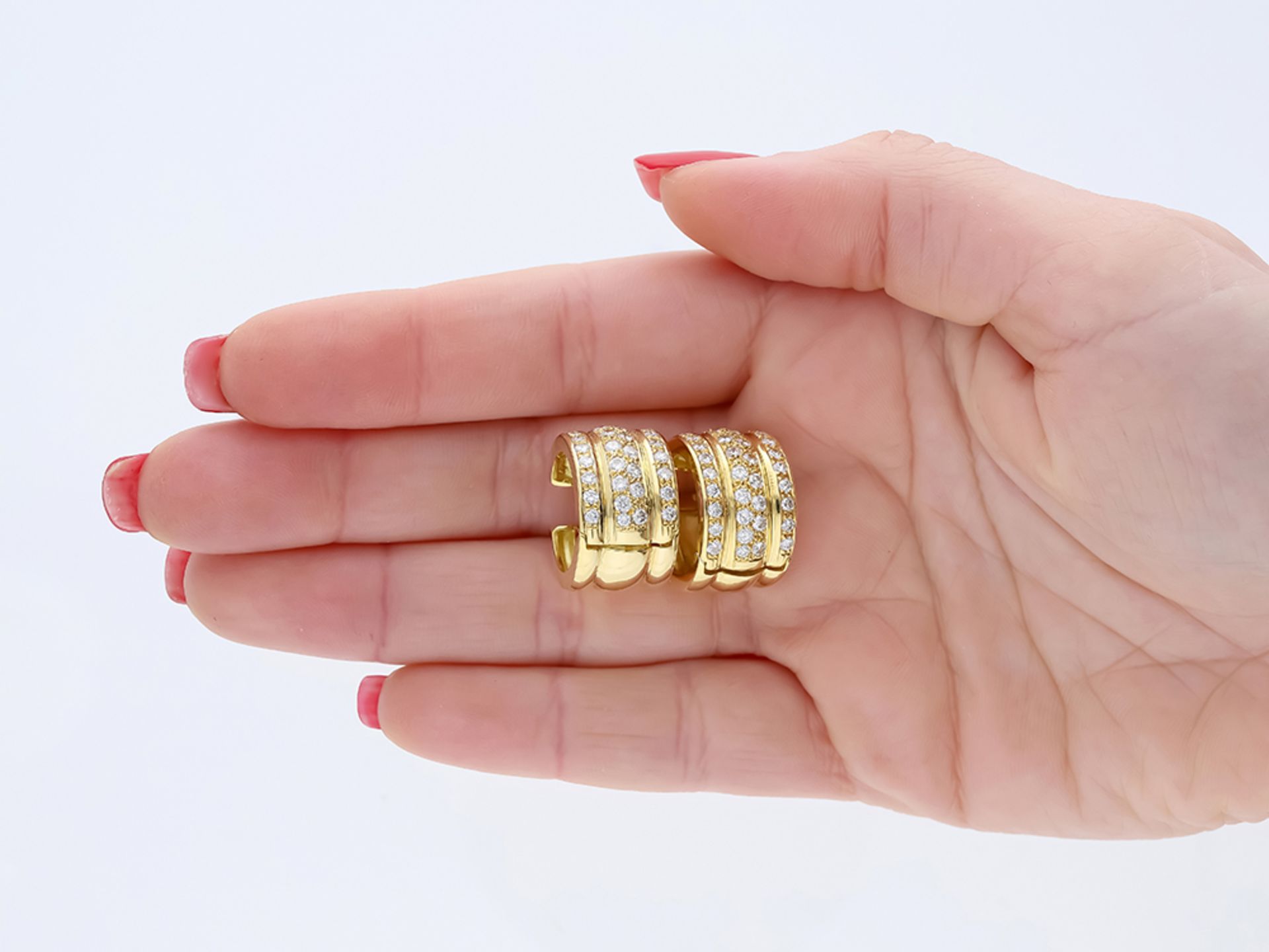 Ohrringe Diamant 750 / 18 Karat Gelbgold - Bild 5 aus 6