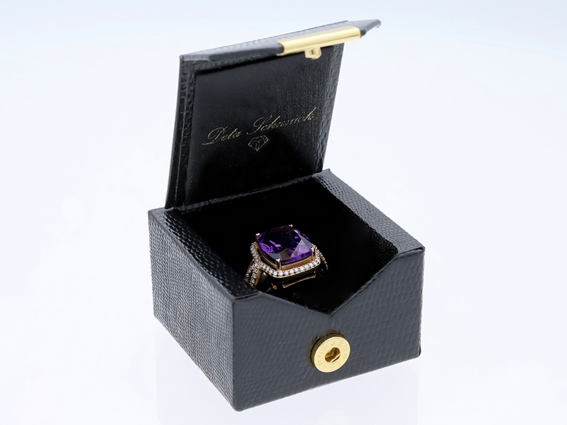 Ring mit 6,80 Karat Amethyst in 585 / 14 Karat Rose Gold - Bild 8 aus 8