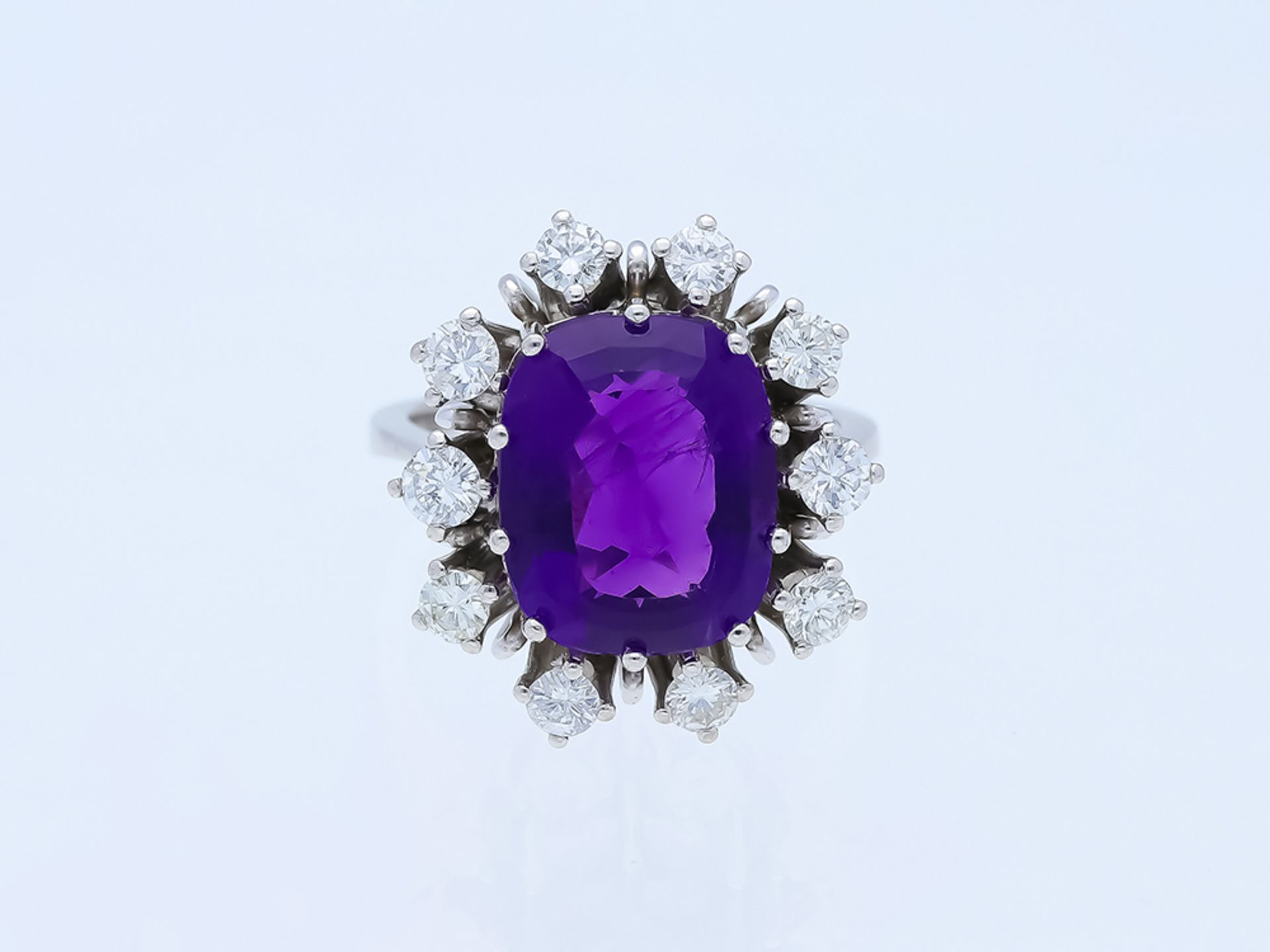 14 kt White Gold Amethyst Diamond Set - Image 4 of 12