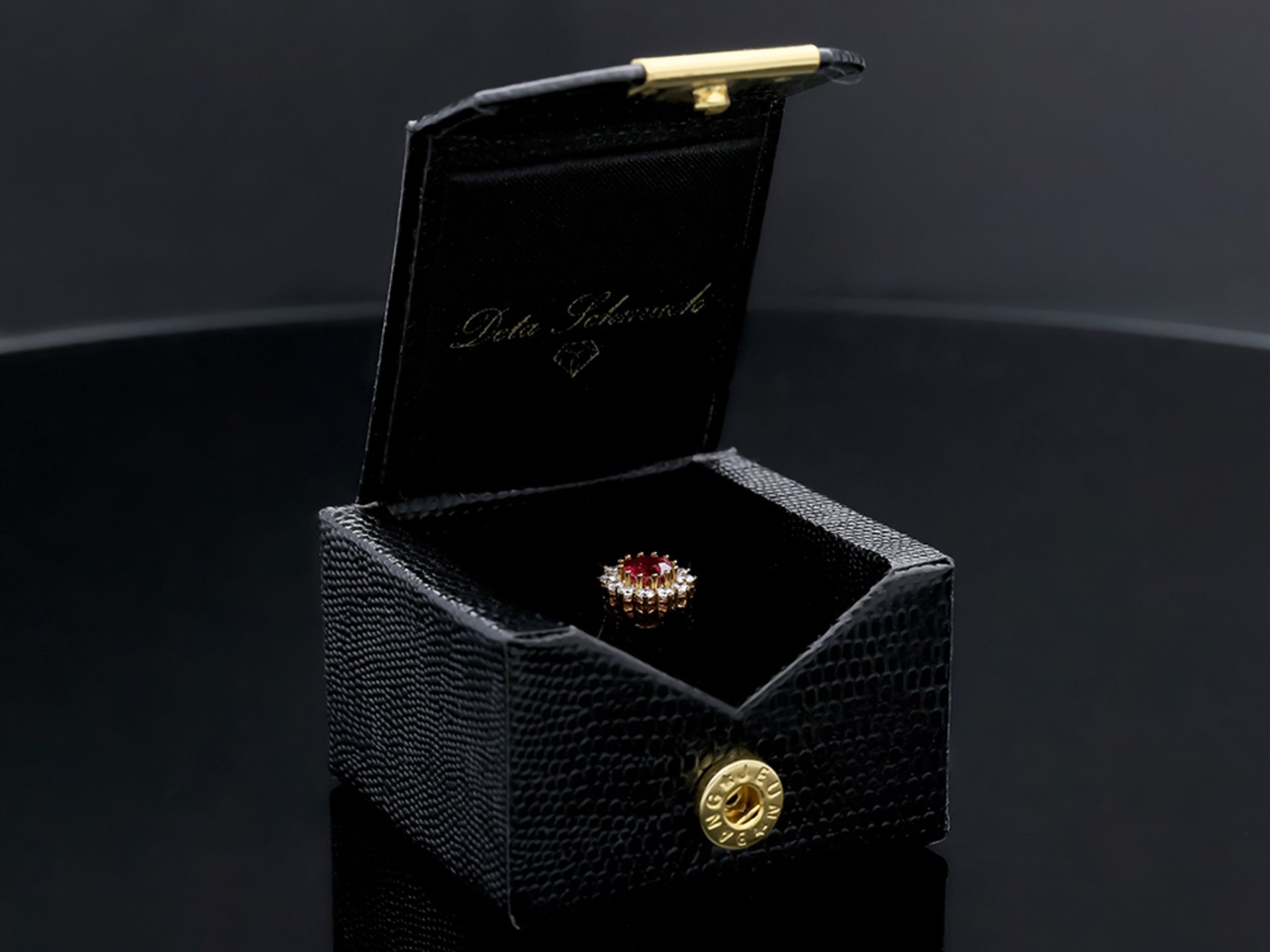Ring Rubin Diamant 750 / 18 Karat Gelbgold - Bild 6 aus 6