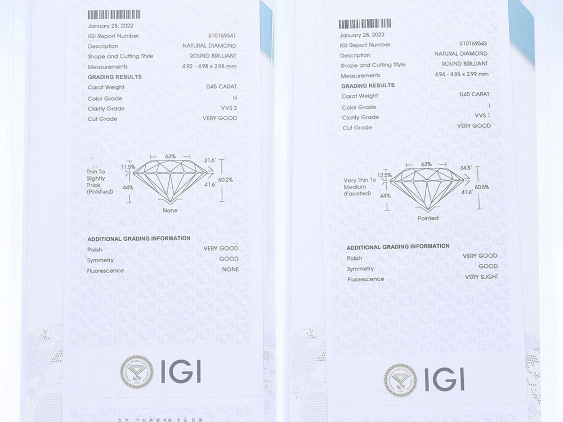 Ohrringe Diamanten 750 / 18 Karat Weißgold mit IGI Zertifikat - Bild 4 aus 6