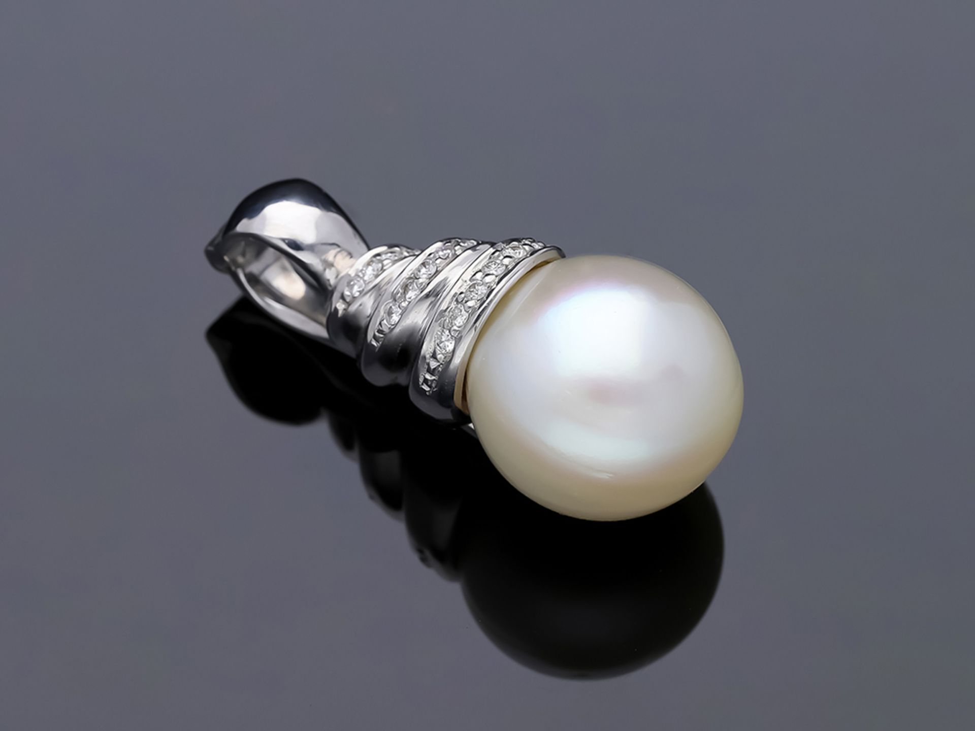 Pendant South Sea Pearl 750 / 18 White Gold Diamond - Image 4 of 8