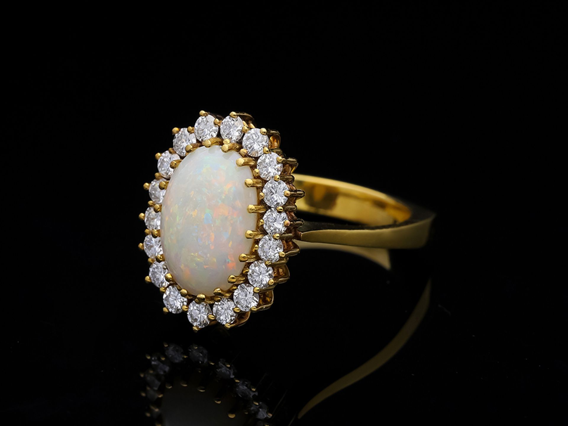 Ring Opal Diamant 750 / 18 Karat Gelbgold - Bild 2 aus 6