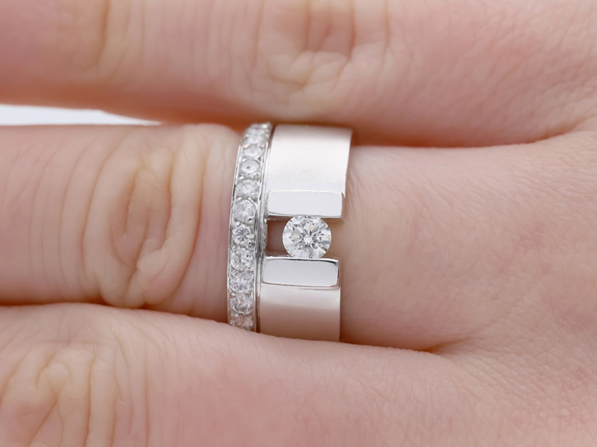 Ring Diamant Diamanten in 750 / 18 Karat Weißgold - Bild 7 aus 8