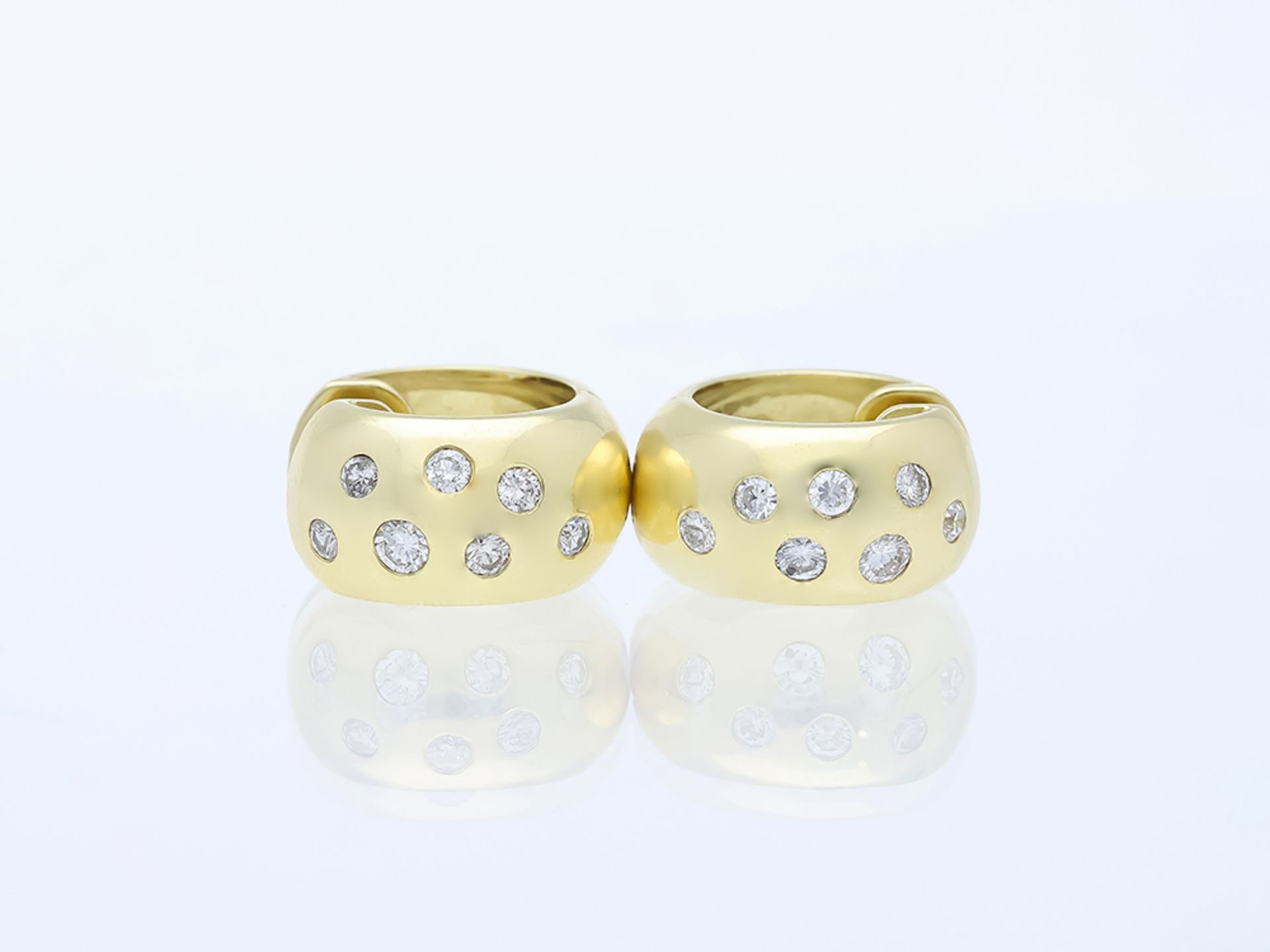 Ohrringe Diamant 585 / 14 Karat Gelbgold - Bild 2 aus 6