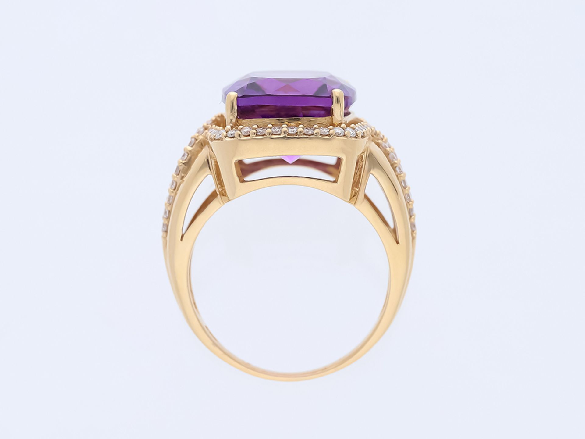 Ring mit 6,80 Karat Amethyst in 585 / 14 Karat Rose Gold - Bild 6 aus 8