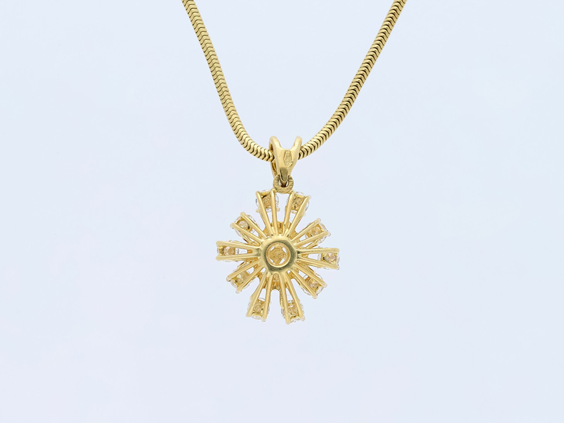 Halskette mit Anhänger Diamant 585 / 14 Karat Gelbgold - Bild 3 aus 6