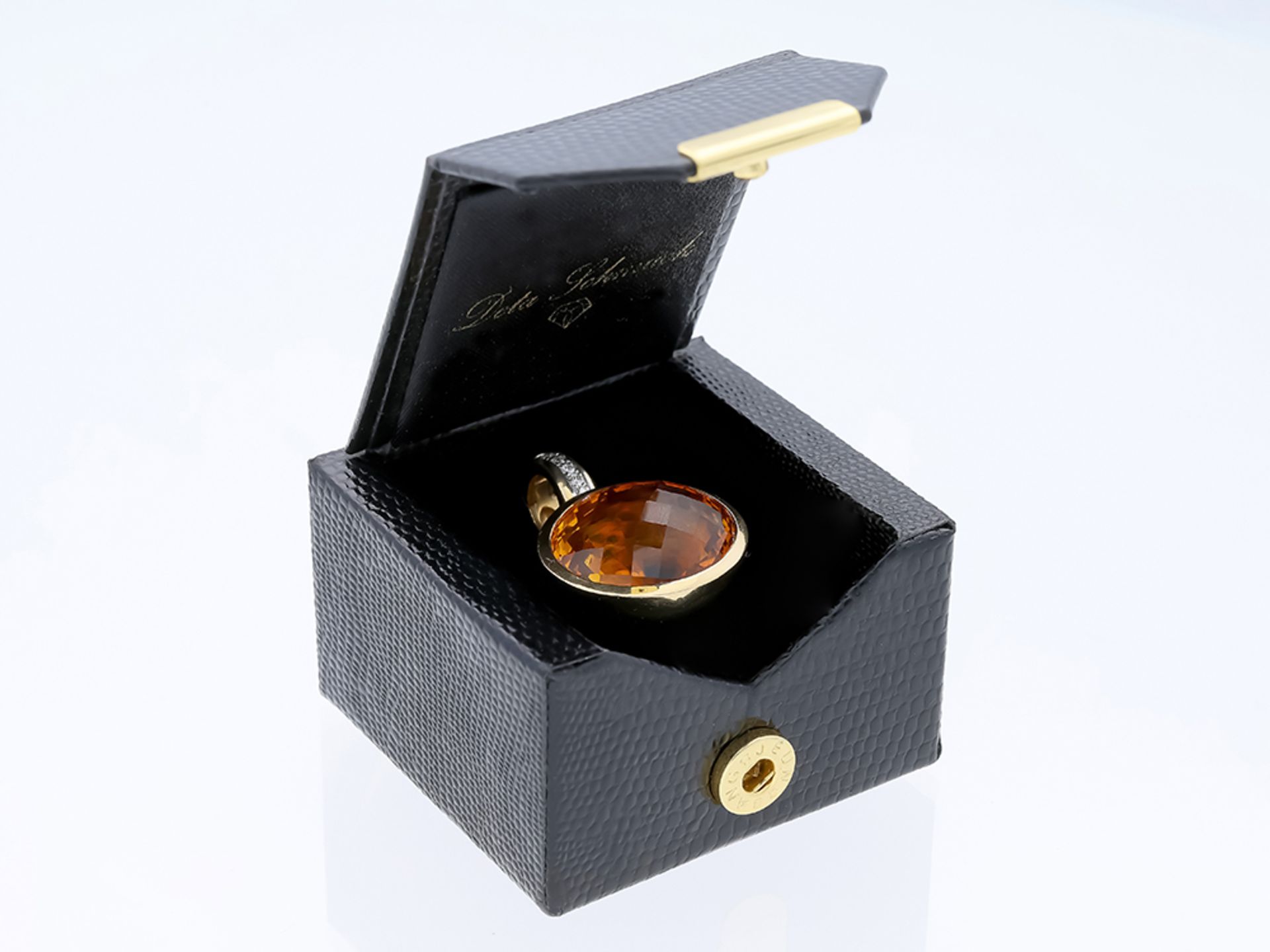 Pendant 750/18 Yellow Gold Citrine Diamond - Image 6 of 6