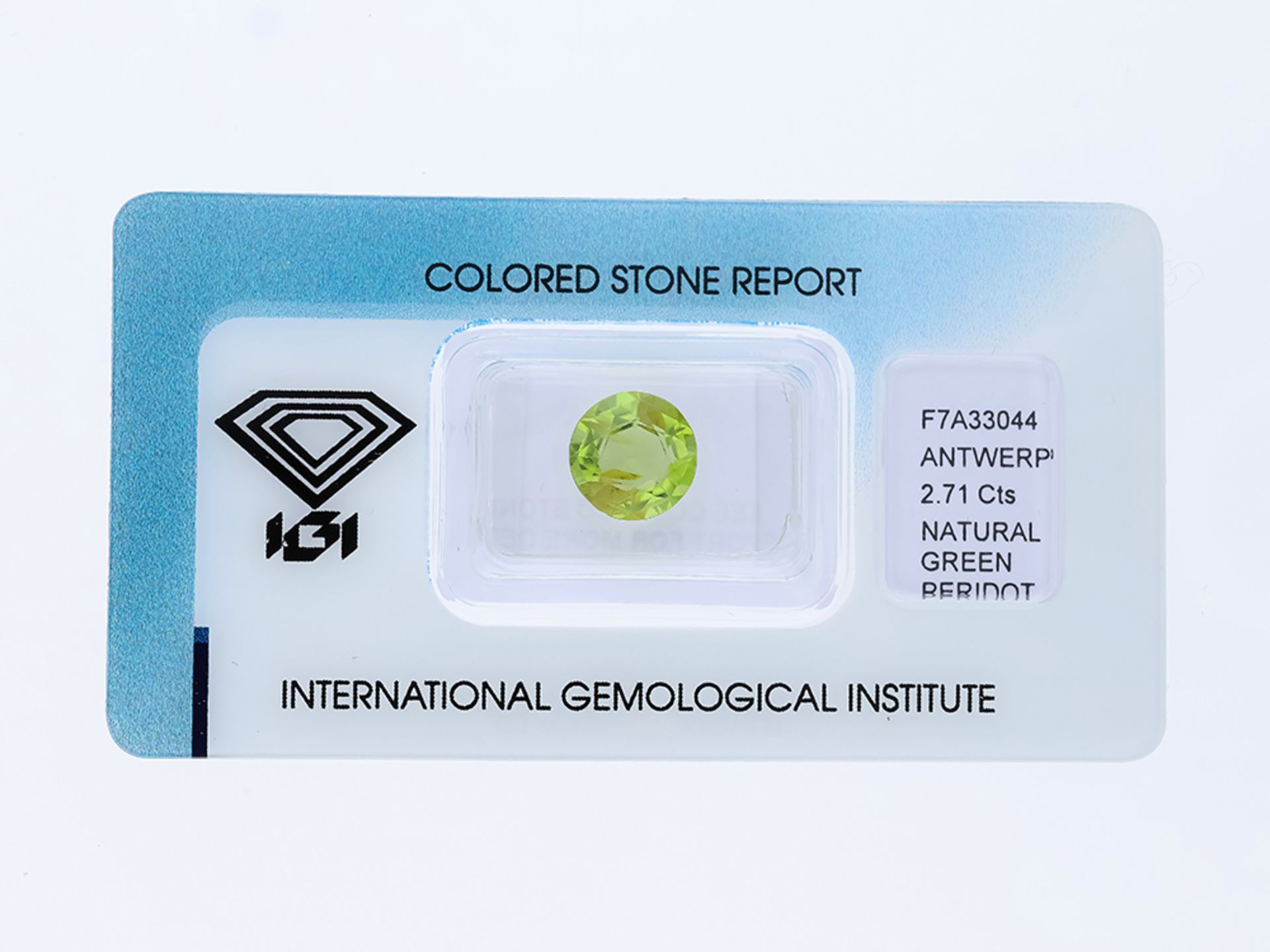 Edelstein Peridot ca. 2,71 ct. mit IGI Zertifikat