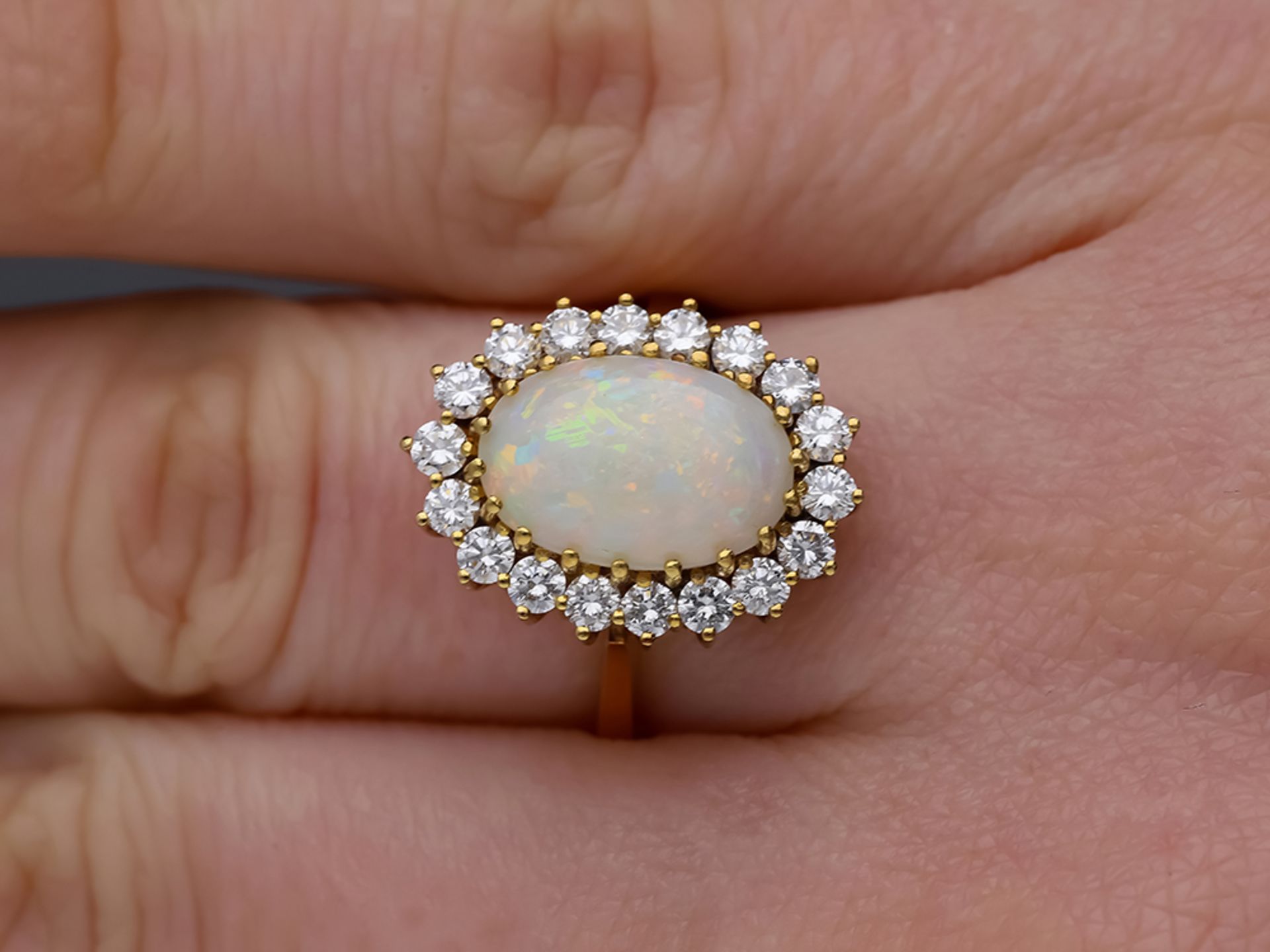 Ring Opal 750 / 18 Yellow Gold Diamond - Image 5 of 6