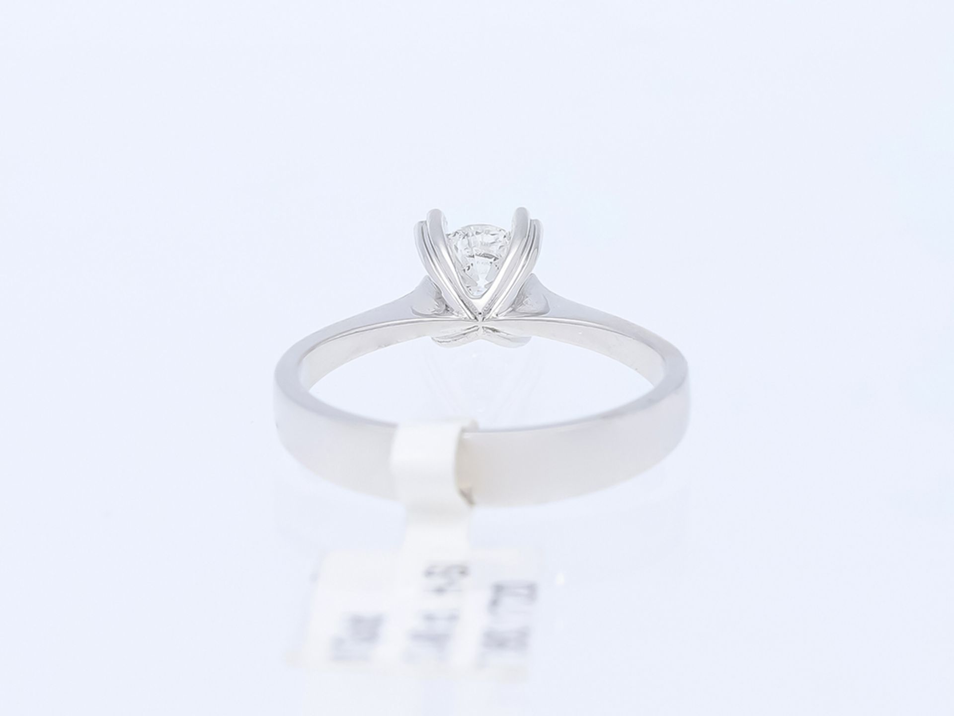 Ring Solitär Diamant 750 / 18 Karat Weißgold - Bild 4 aus 8