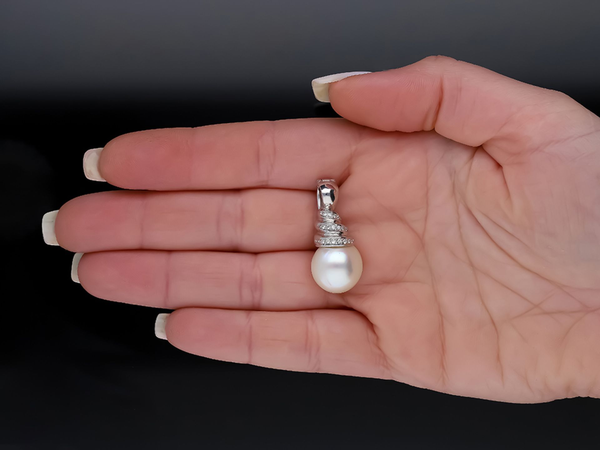 Pendant South Sea Pearl 750 / 18 White Gold Diamond - Image 7 of 8