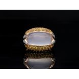 Ring Quartz Sapphire 585 / 14 Pink Gold Diamond