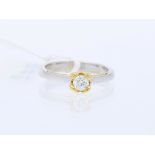 Ring Diamant 750 / 18 Karat Bicolor Weiß und Gelb Gold