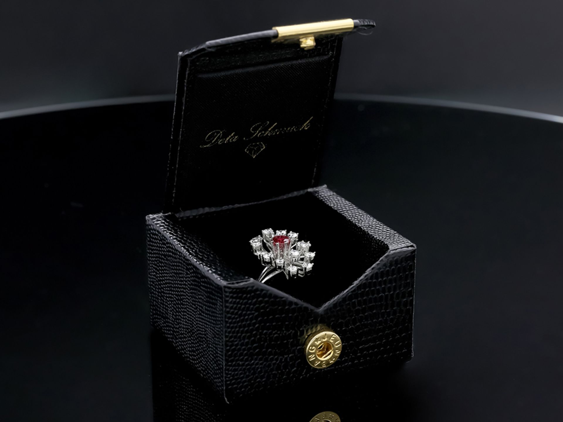 Ring Rubin Diamant 750 / 18 Karat Weißgold - Bild 6 aus 6