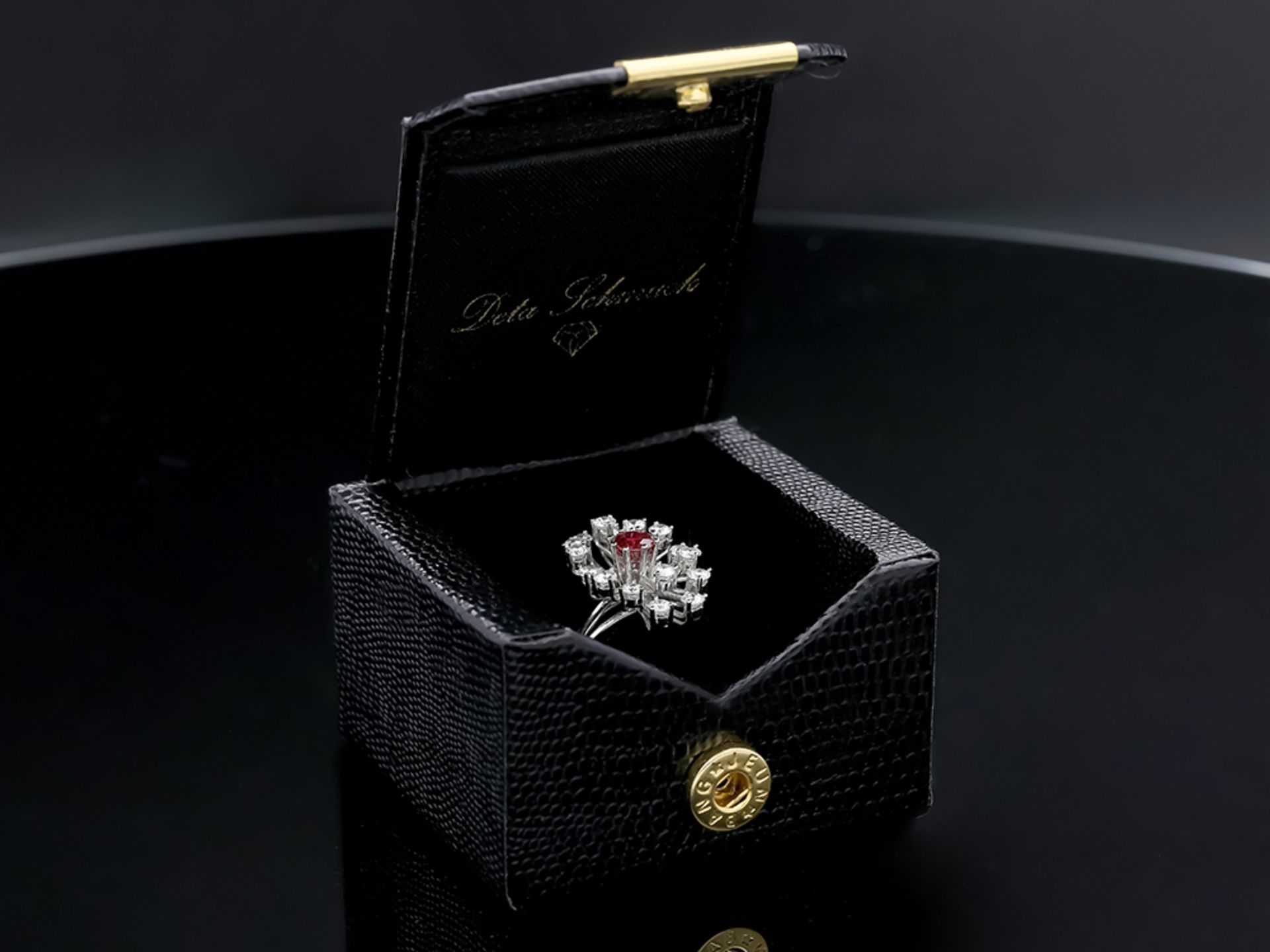 18 kt White Gold Ruby Diamond Ring - Image 6 of 6