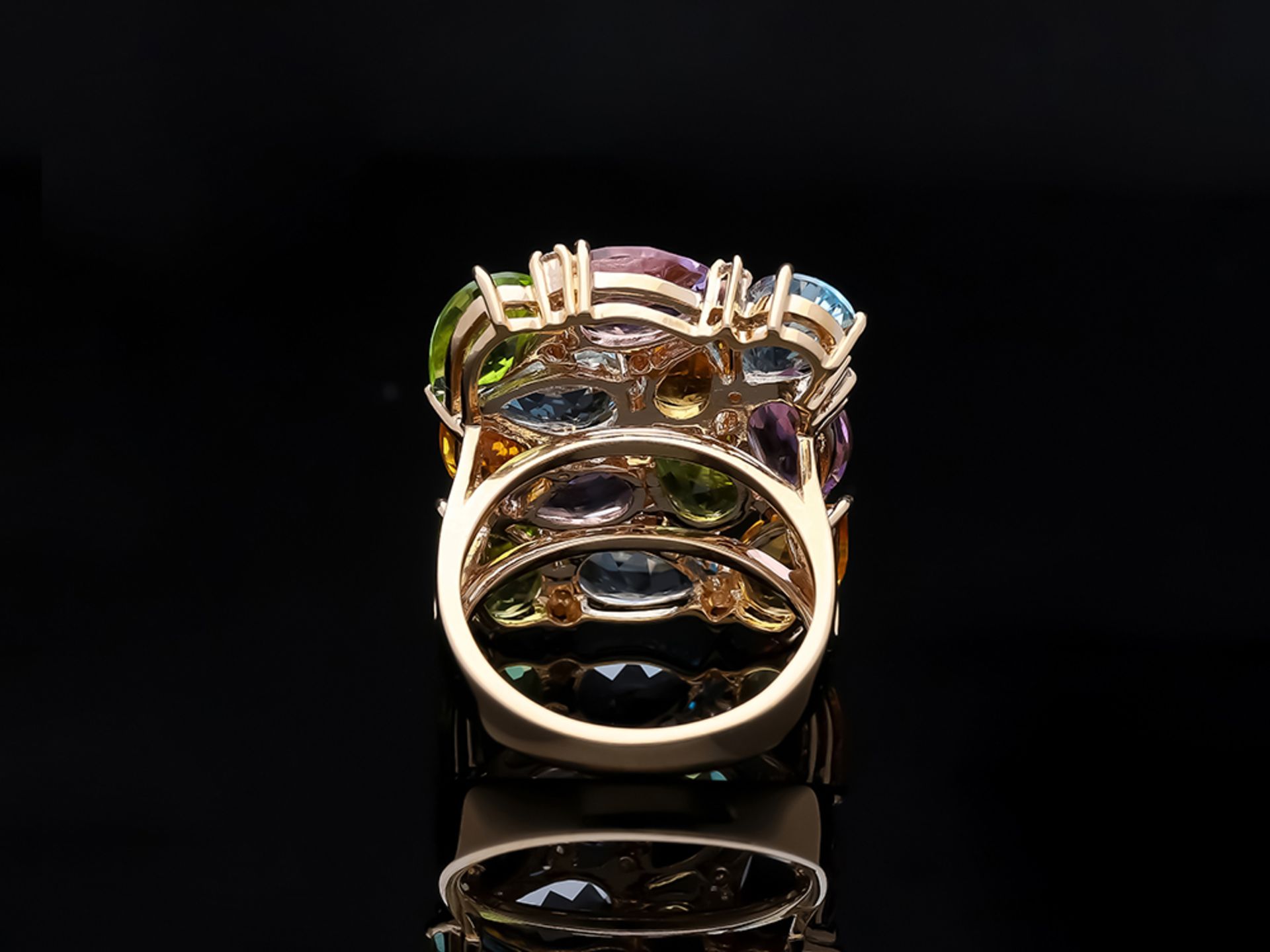 Ring Topas Peridot Citrin Amethyst 585 / 14 Karat Rose Gold - Bild 4 aus 8