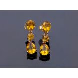 Studs Citrine 585 / 14 Pink Gold