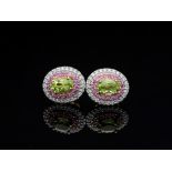 Studs Peridot Sapphire 585 / 14 Pink Gold