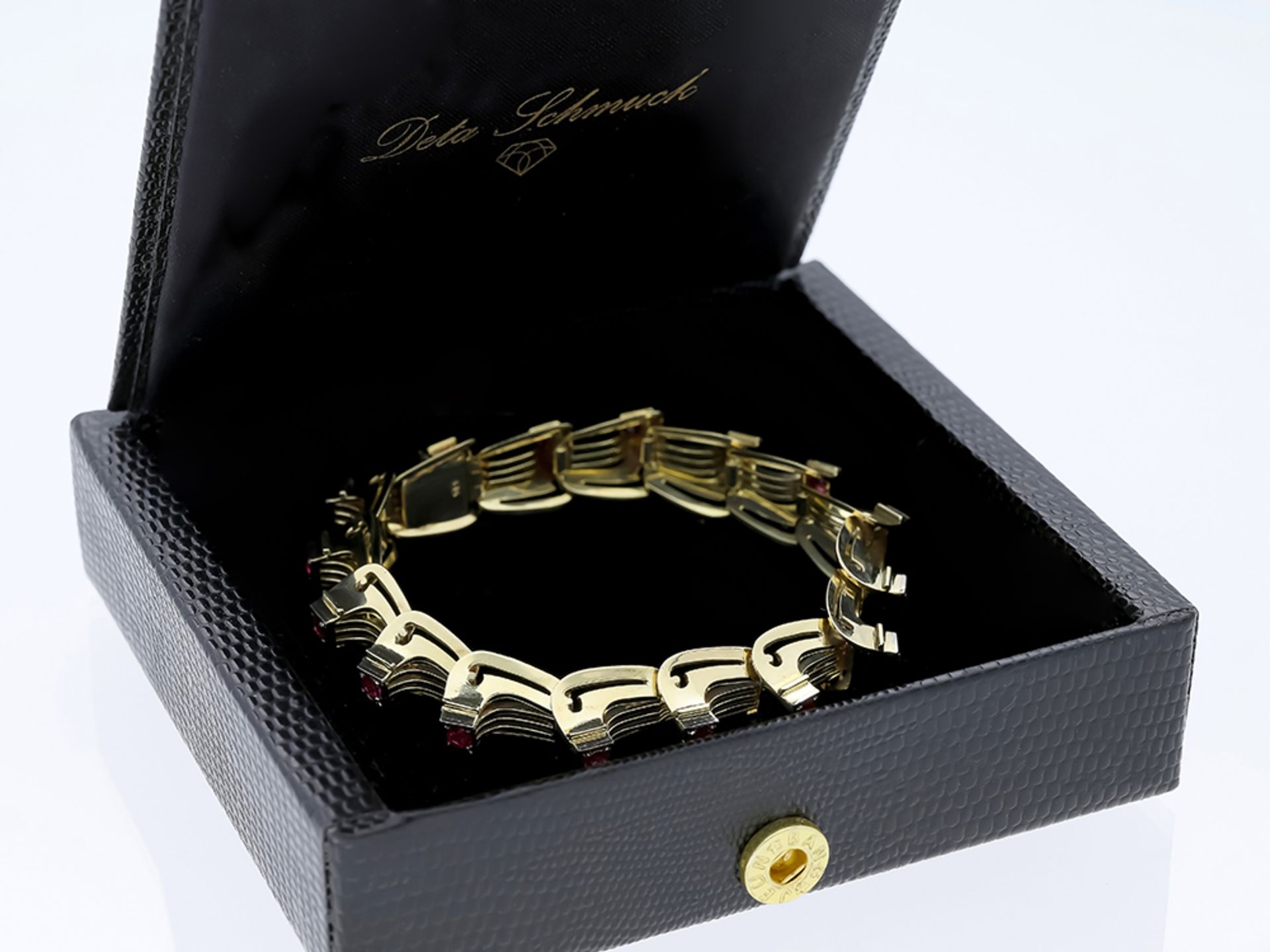 Armband Meisterstück Unikat mit Rubinen 585 / 14 Karat Gelbgold - Bild 6 aus 6