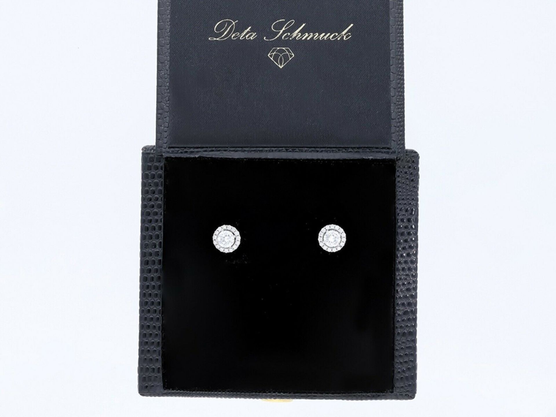 Ohrringe Diamanten 750 / 18 Karat Weißgold mit IGI Zertifikat - Bild 6 aus 6