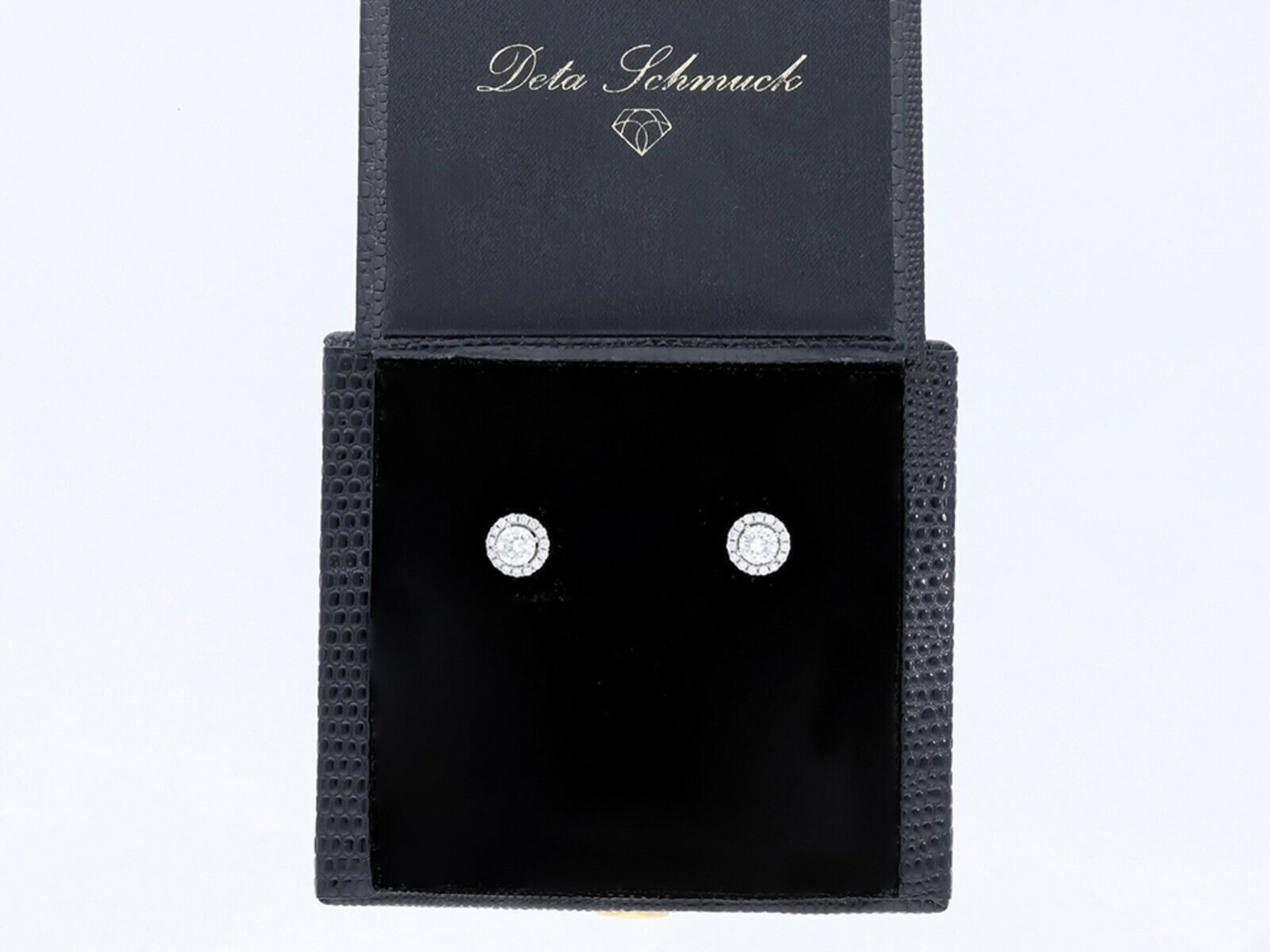 Earrings Diamond 750 / 18 White gold with IGI Report - Image 6 of 6