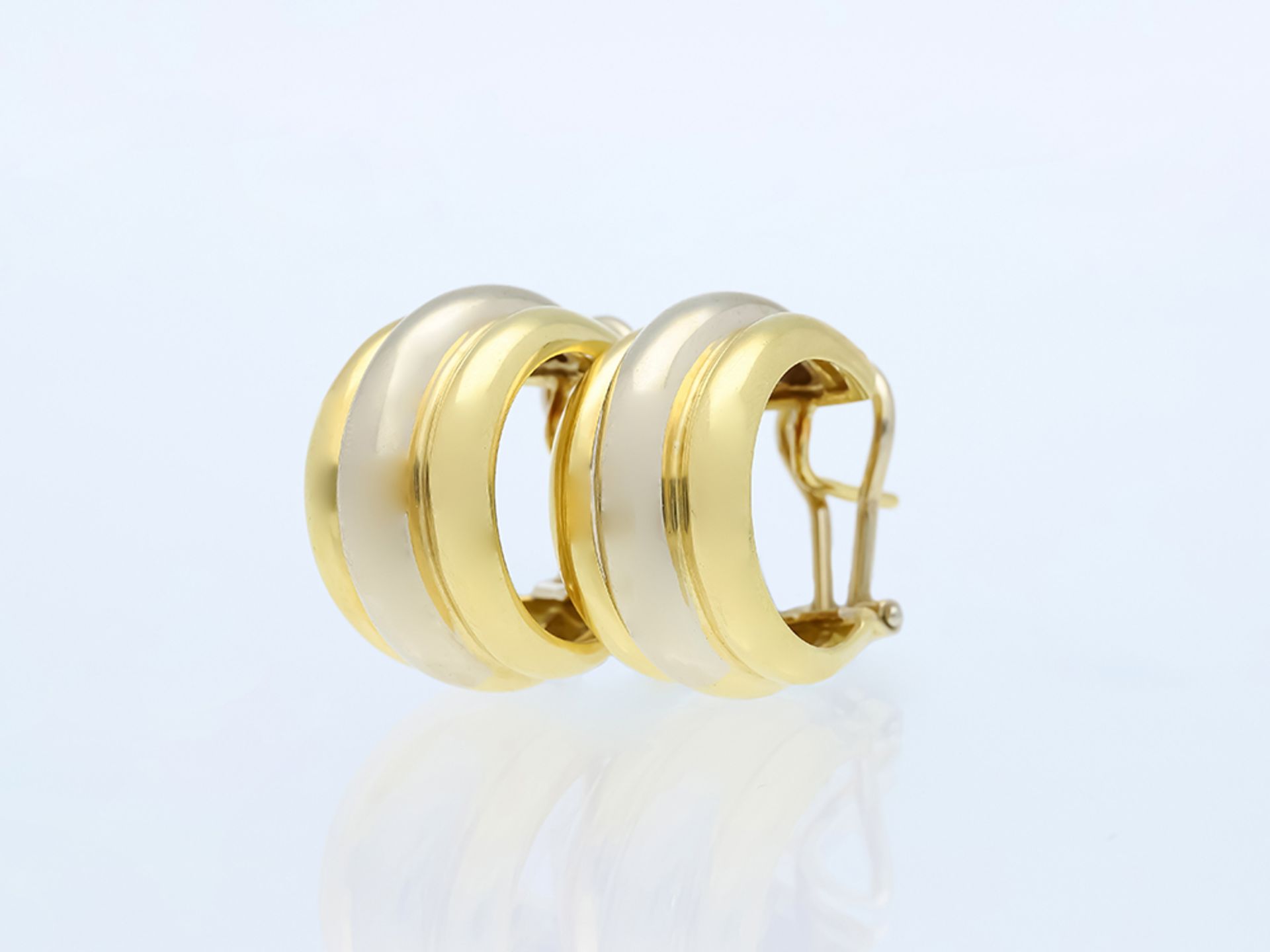 Earrings 750/18 Yellow Gold White Gold