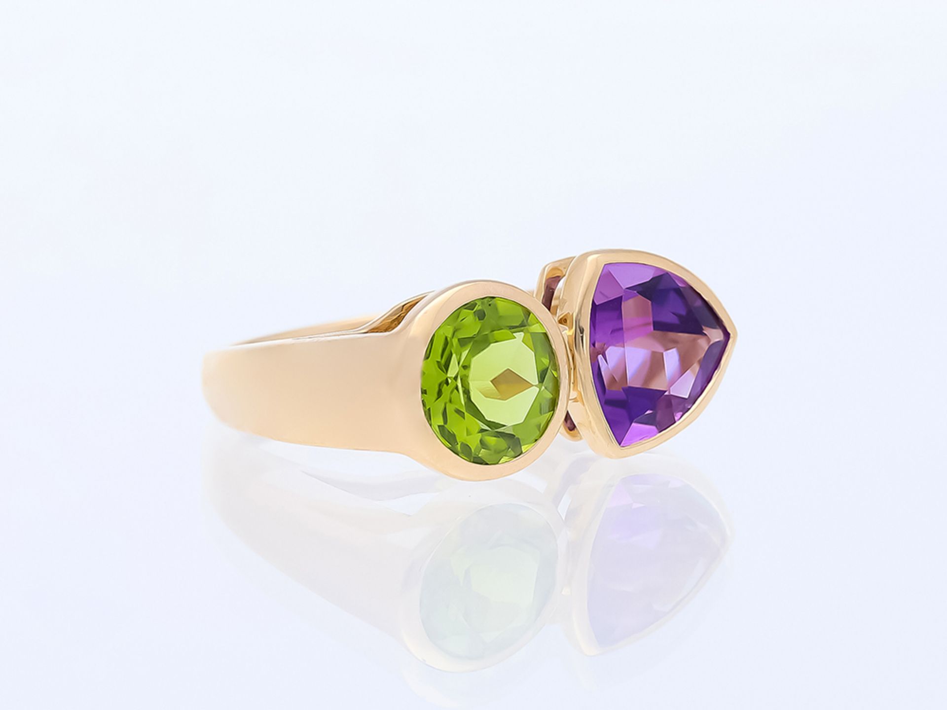 Ring Amethyst Peridot 585 / 14 Karat Rose Gold - Bild 3 aus 8