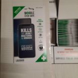 X 200 NEW & BOXED MOBILE STERI-WIPE KILLS 181 DEADLY BACTERIA & VIRUSES - SALEROOM AT THE BOTTOM