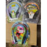 RRP £119.92 - X 8 BRAND NEW UNITS OF PRINCESS, Mr MEN & MORE HEAPHONE MADE WITH KIDS IN MID -