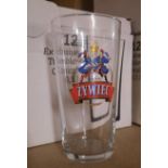 X 36 BRAND NEW & BOXED ZYWIEC PINTS GLASSES GREAT QUALITY - SALEROOM ON TO OF ROW (D3).