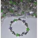 RRP £222 - X 25 BRAND NEW THE OLIVIA COLLECTION BRACELETS BY THE WEIGHT OF THESE SILVER GREEN &