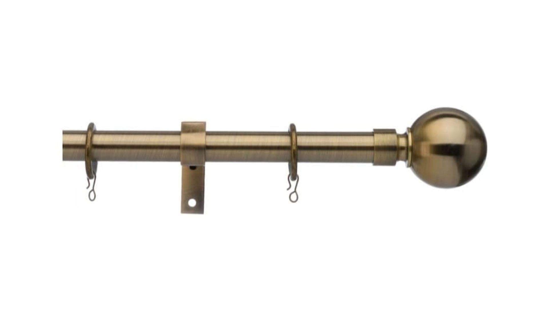 RRP £366.56 - X 8 NEW & BOXED COMPLETE WITH ACCESSORIES SETS OF ANTIQUE BRASS METAL CURTAIN POLE CUT