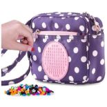 RRP £104.66 - X 7 BRAND NEW PIXIE CREW CROSSBODY OR SHOULDER BAGS IN BLUE WITH WHITE DOTS & PINK