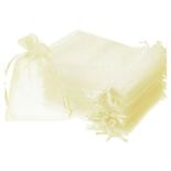 X 480 CREAM ORGANZA BAGS - SALEROOM ON MID OF ROW (C).