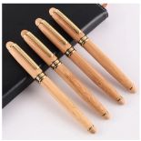 X 20 BRAND NEW LUXURY BAMBOO & METAL VARIOUS BALL PENS SEE IMAGES - SALEROOM AT THE BOTTOM OF