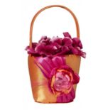 RRP £179.40 - X 12 BRAND NEW & BOXED LILLIAN ROSE HOT PINK/ORANGE FLOWER GIRLS BASKET - SALEROOM