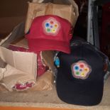 X 75 BRAND NEW KIDS HATS IN TWO DIFFERENT COLOURS, SOME WITH LITTLE DIRTY FROM STORAGE - SALEROOM ON