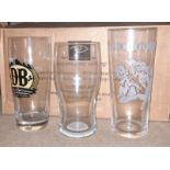 X 36 BRAND NEW & BOXED PINTS GLASSES IN 3 DIFFERENT DESIGNS, BEEN 12 OF EACH GREAT QUALITY -