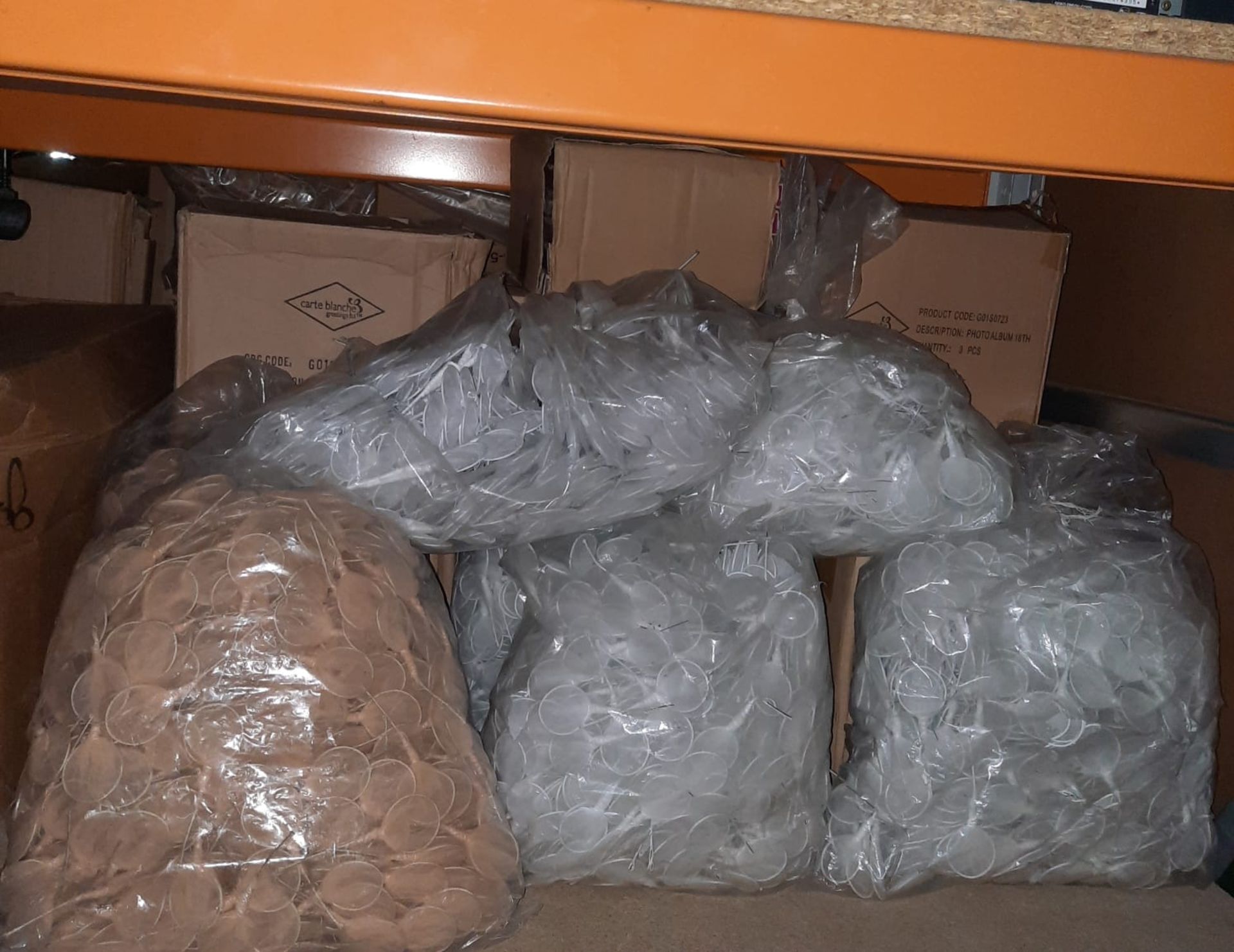 X 9 BAGS OF WHITE & BROWN DECORATION NEEDS - SALEROOM ON MID OF ROW (F).
