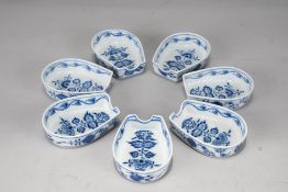 7 Aschenbecher Meissen 1. Wahl - Zwiebelmuster