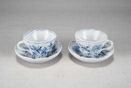 2 Tassen mit Untertassen Meissen 1. Wahl - Zwiebelmuster