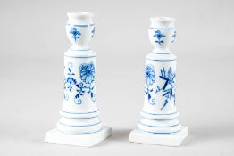 2 Kerzenhalter Meissen Zwiebelmuster
